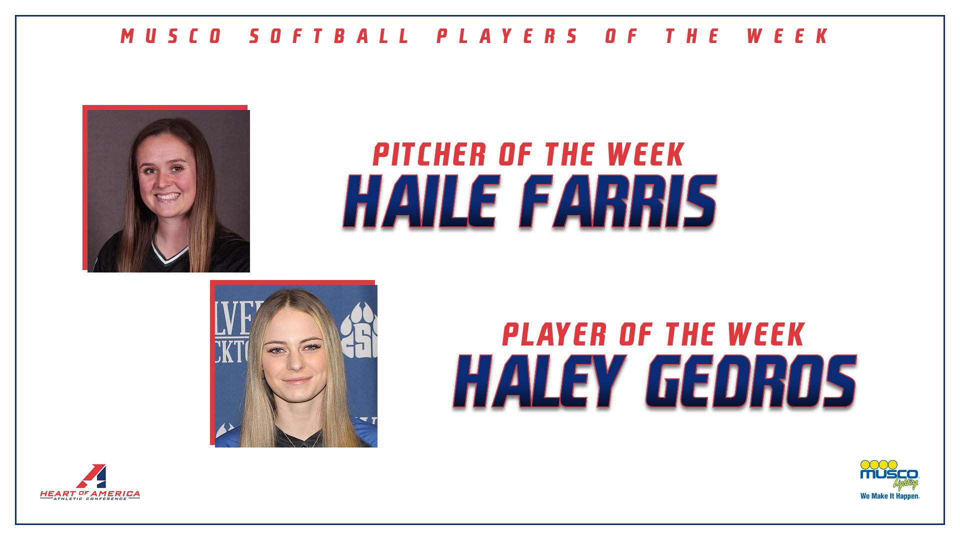 Final Musco Softball Players of the Week of 2024 Announced