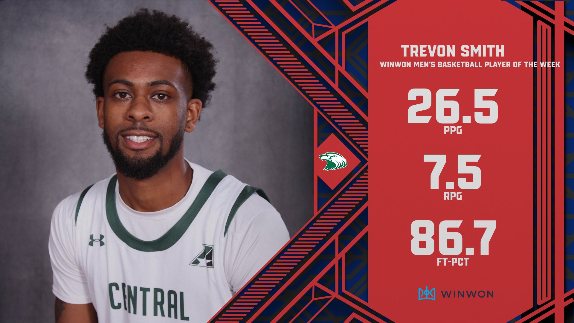 TreVon Smith of Central Methodist University Earns Second WinWon Men’s Basketball Player of the Week of 2023-24