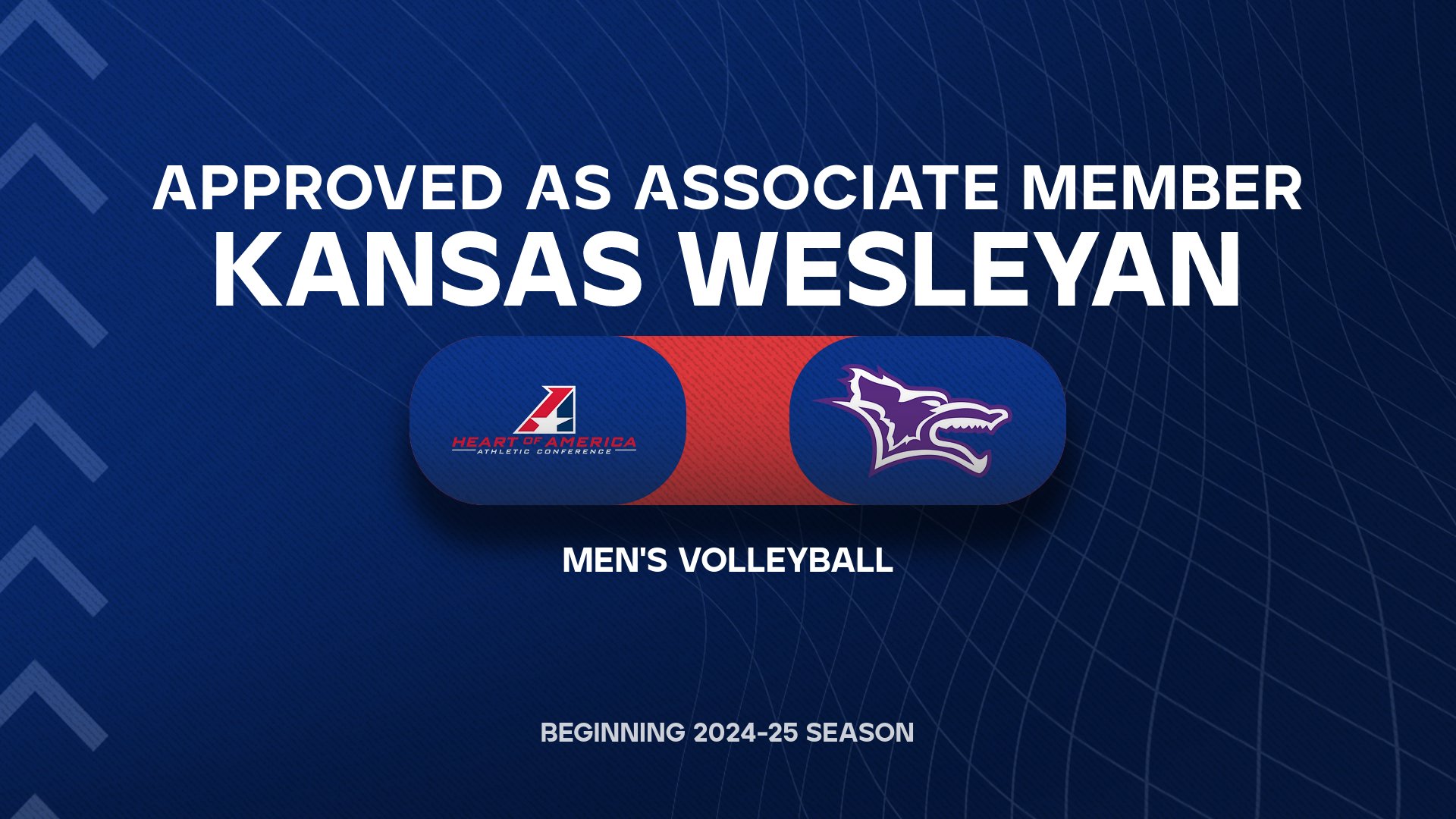 Heart of America Athletic Conference Welcomes Kansas Wesleyan as Associate Member for Men's Volleyball for 2024-25 Season