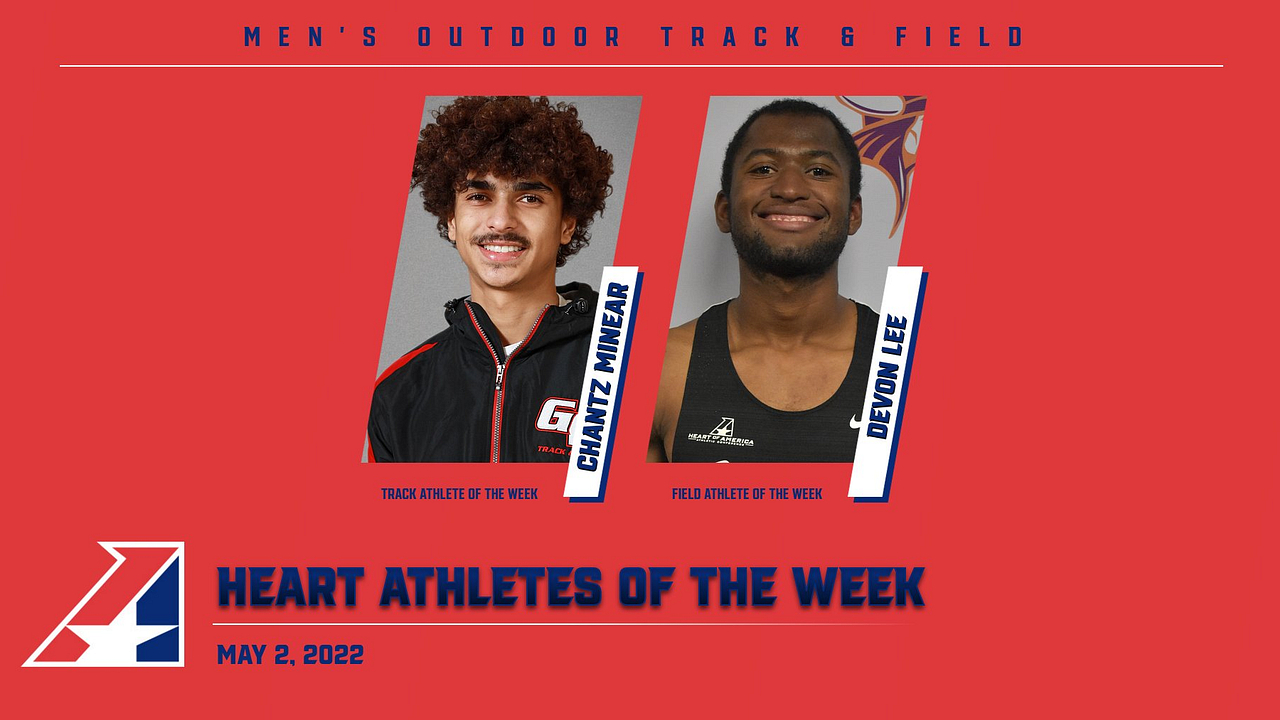 MVC&rsquo;s Devon Lee Earns Third Heart Outdoor Field Athlete of the Week, Grand View&rsquo;s Chantz Minear Selected Heart Outdoor Track Athlete of the Week