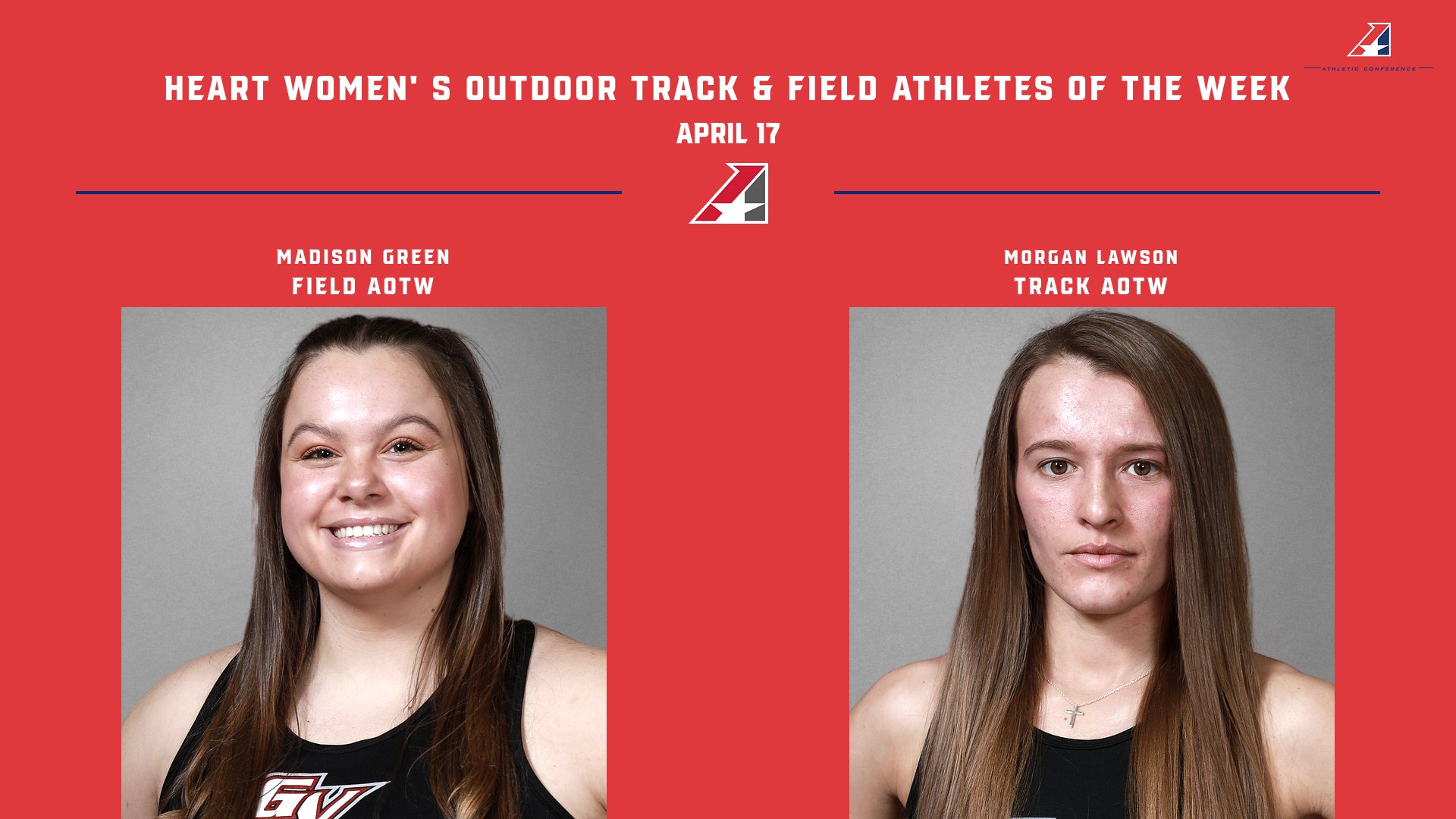 Grand View Sweeps Heart Women’s Outdoor Track & Field Weekly Awards