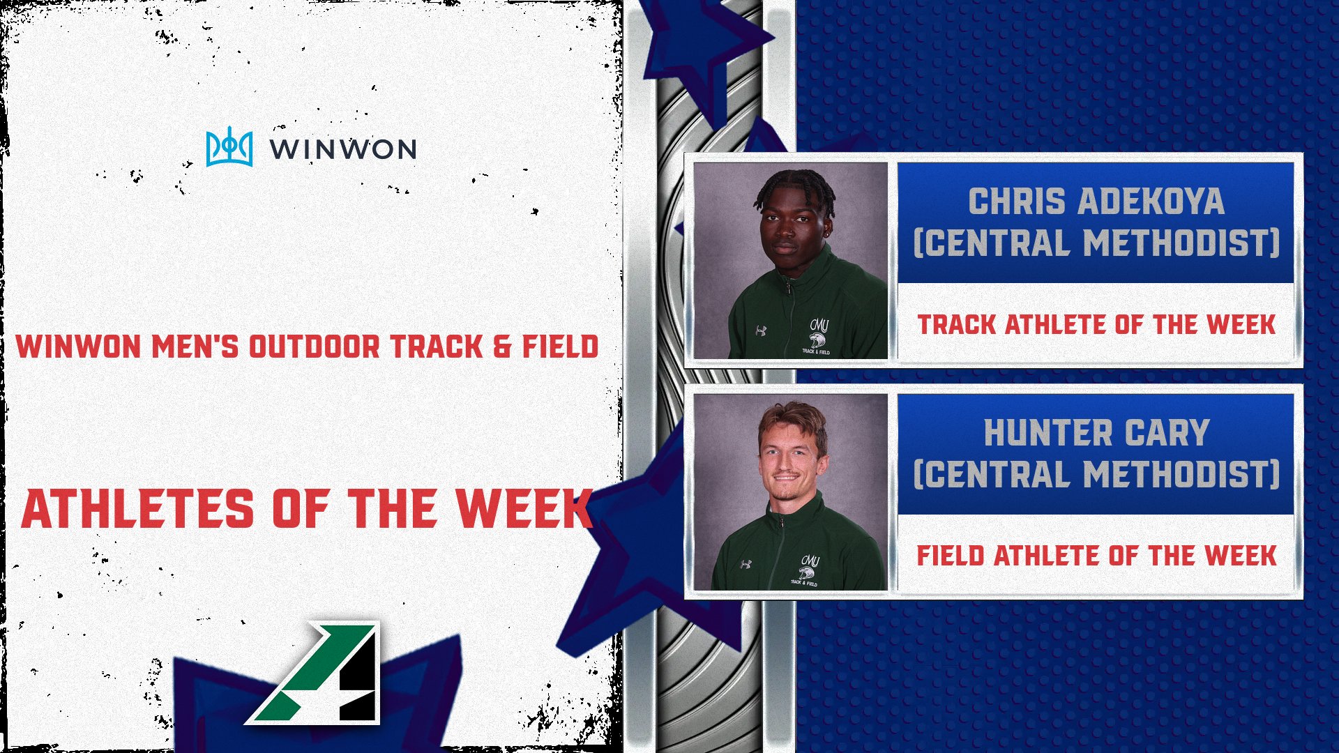 CMU Sweeps WinWon Men&rsquo;s Outdoor Track &amp; Field Athletes of the Week