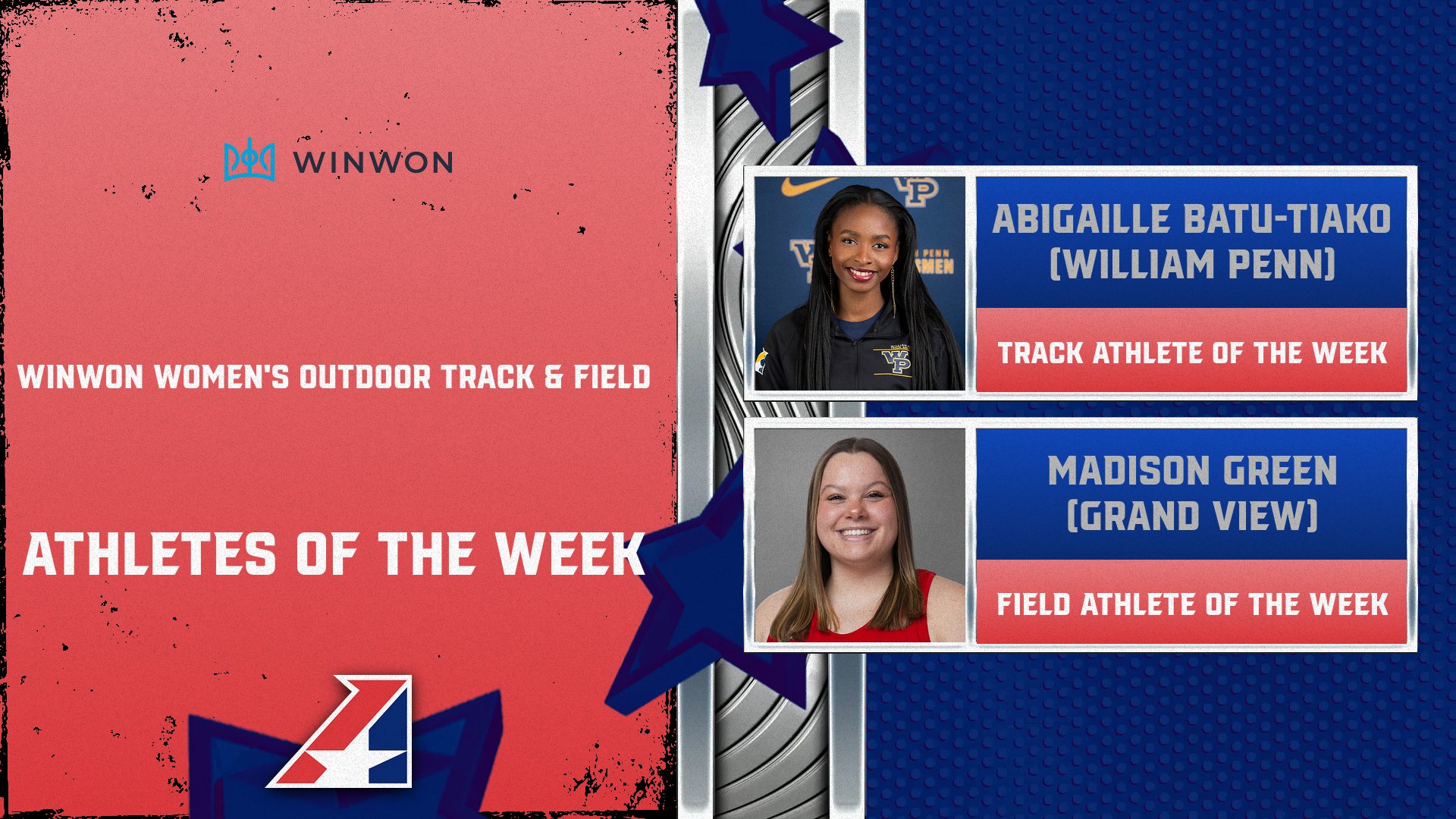WinWon Women’s Outdoor Track & Field Athletes of the Week Announced