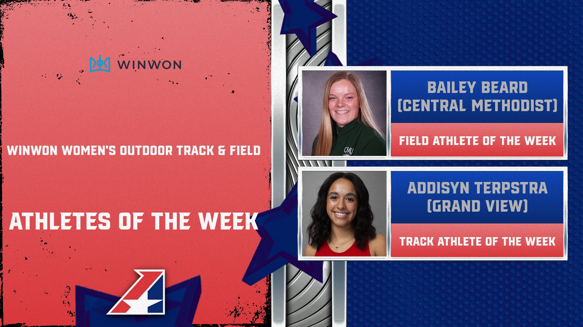 Terpstra, Beard Selected WinWon Women’s Outdoor Track & Field Athletes of the Week