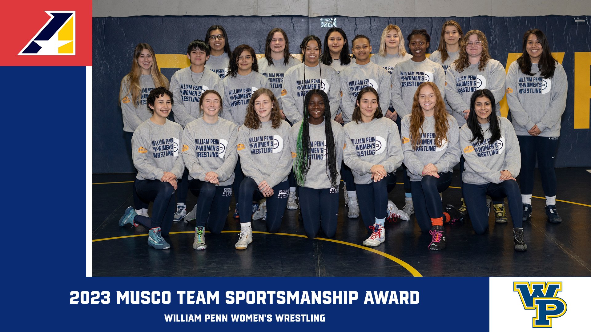 William Penn Women’s Wrestling Named 2023 Musco Team Sportsmanship Award Winners