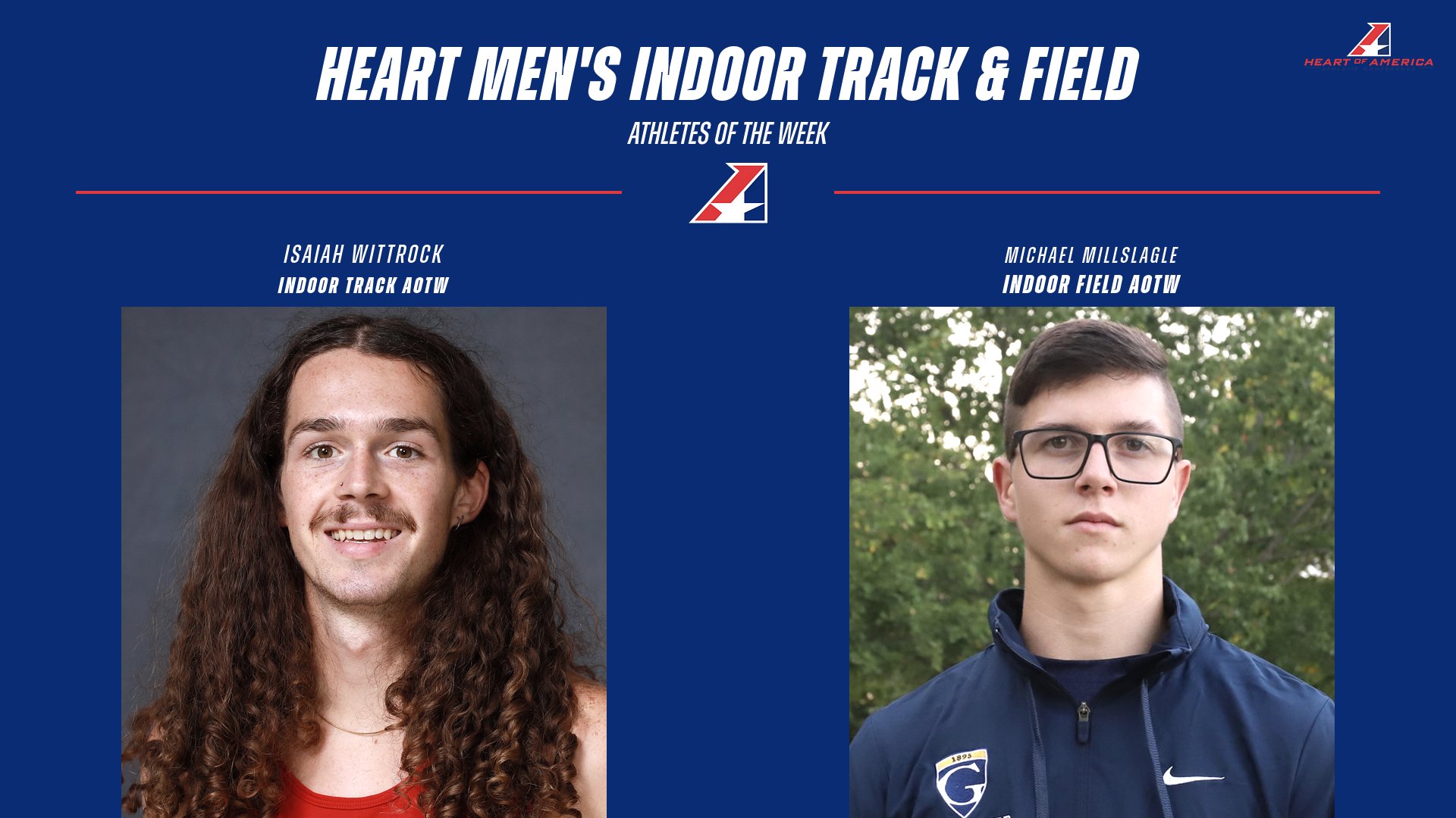 Wittrock, Millslagle Selected Heart Men's Indoor Track & Field Athletes of the Week