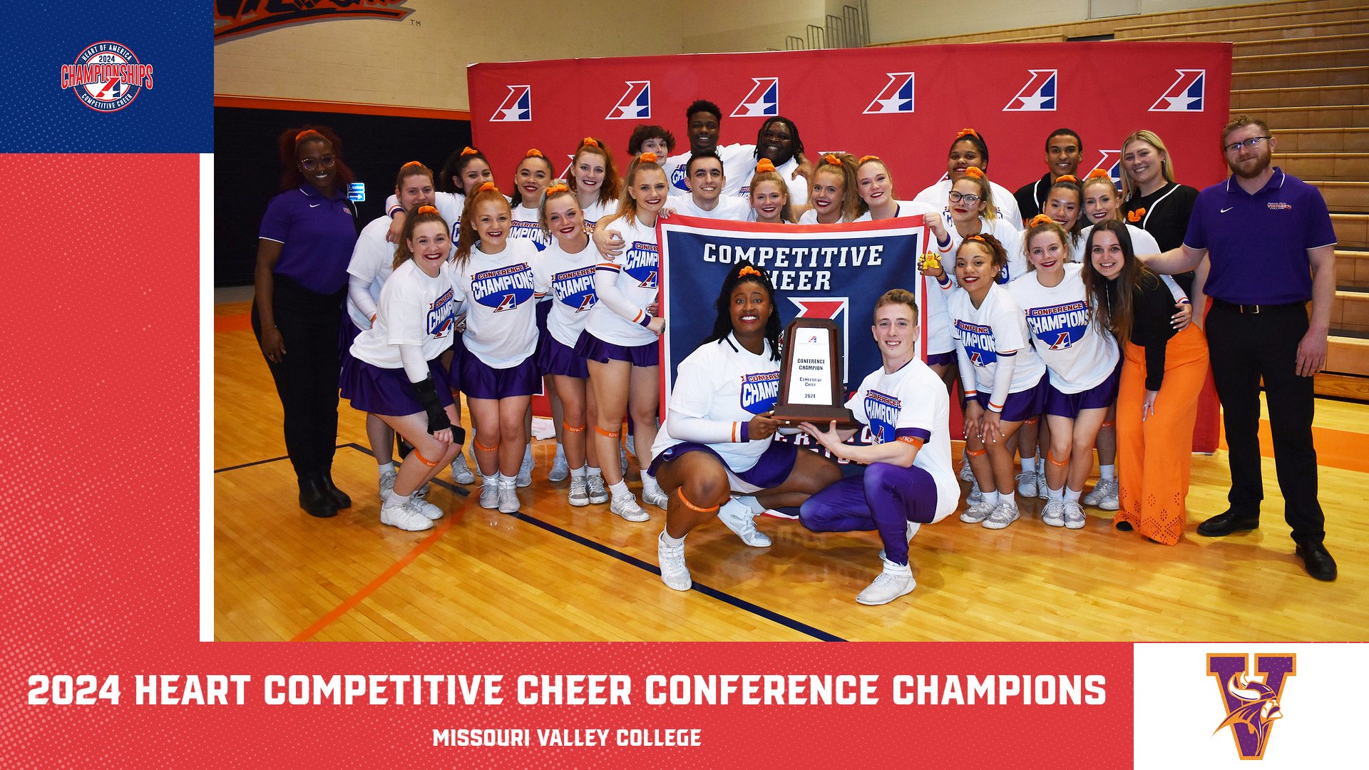 Missouri Valley College Wins Impressive 8th-Straight Heart Competitive Cheer Conference Championship