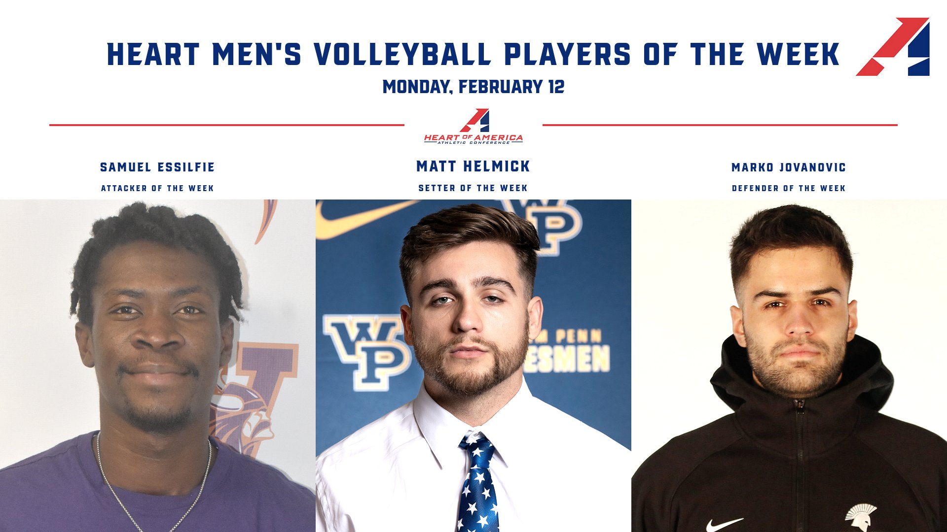 First Heart Men’s Volleyball Weekly Awards of 2024 Announced