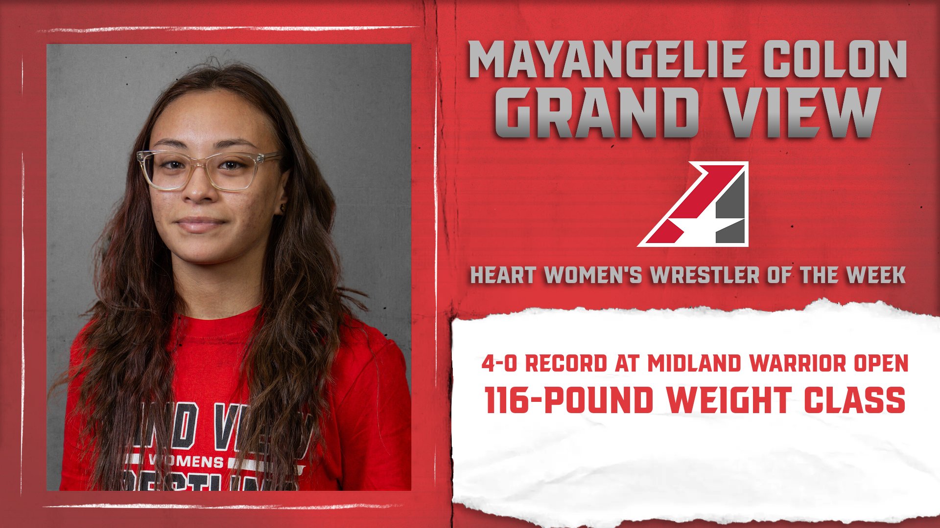Mayanagelie Colon of Grand View Earns Heart Women&rsquo;s Wrestler of the Week