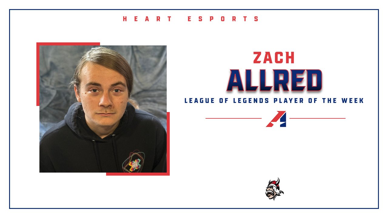 Grand View’s Zach Allred Earns Heart Esports – League of Legends Player of the Week Award
