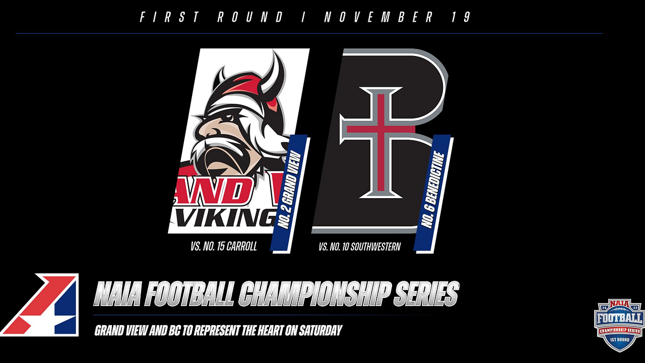 No. 2 Grand View and No. 6 Benedictine to Host NAIA FCS First Round Games