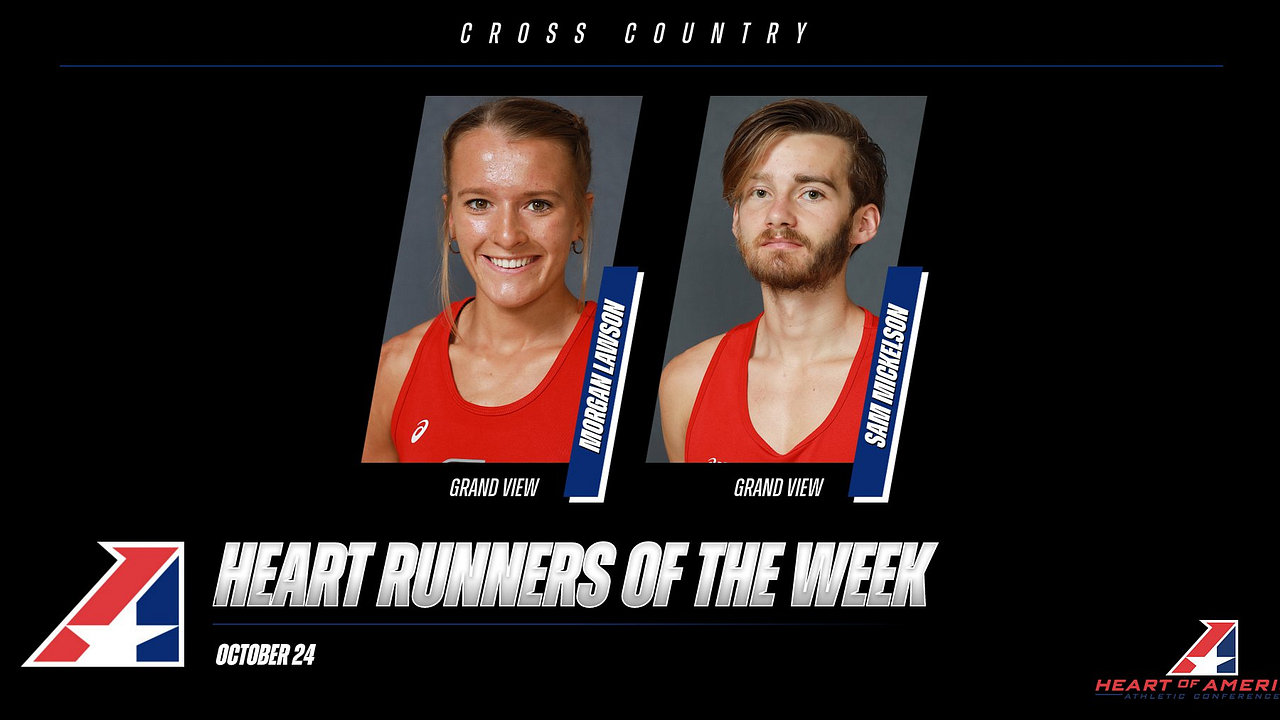 Grand View&rsquo;s Lawson, Mickelson Sweep Heart Runner of the Week Awards for Third Time in 2022