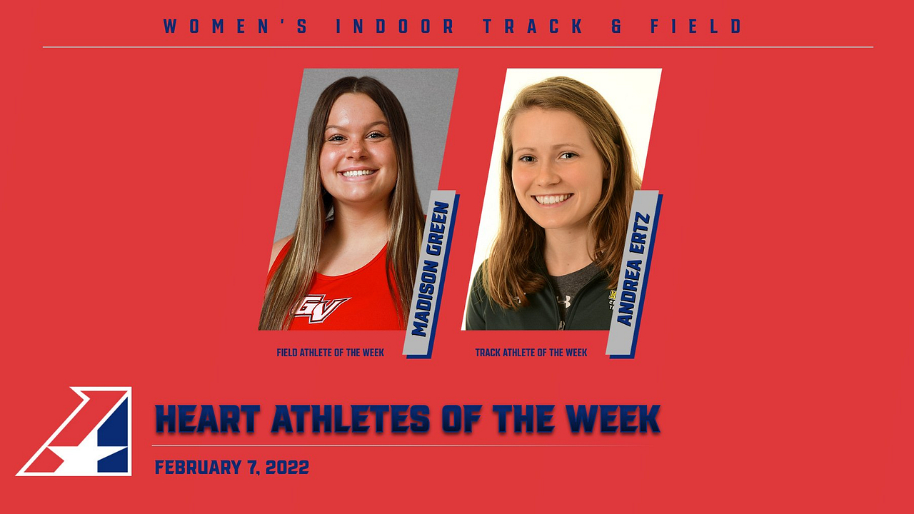 Pair of Repeat Winners Highlight This Week’s Heart Women’s Indoor Track & Field Athletes of the Week