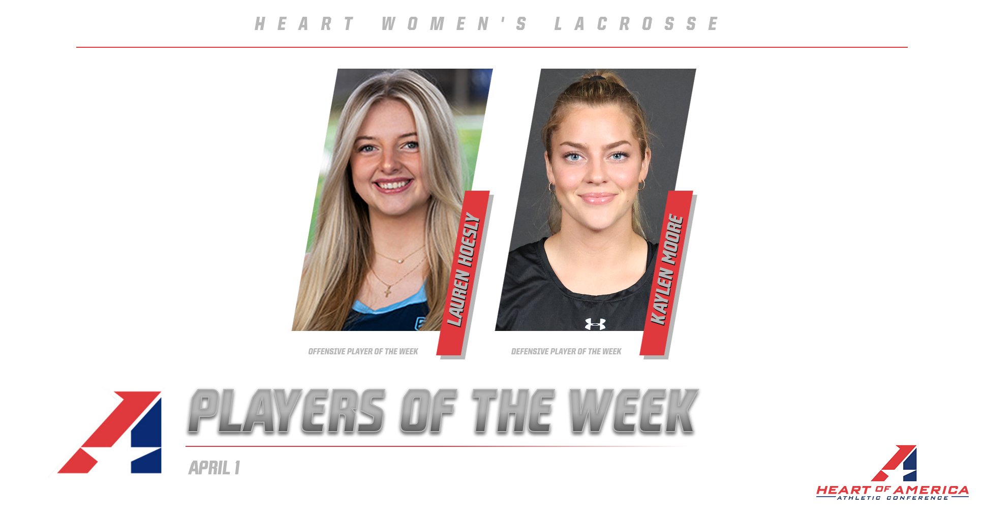 Two First Time Winners in 2024 Highlight Heart Women’s Lacrosse Weekly Awards