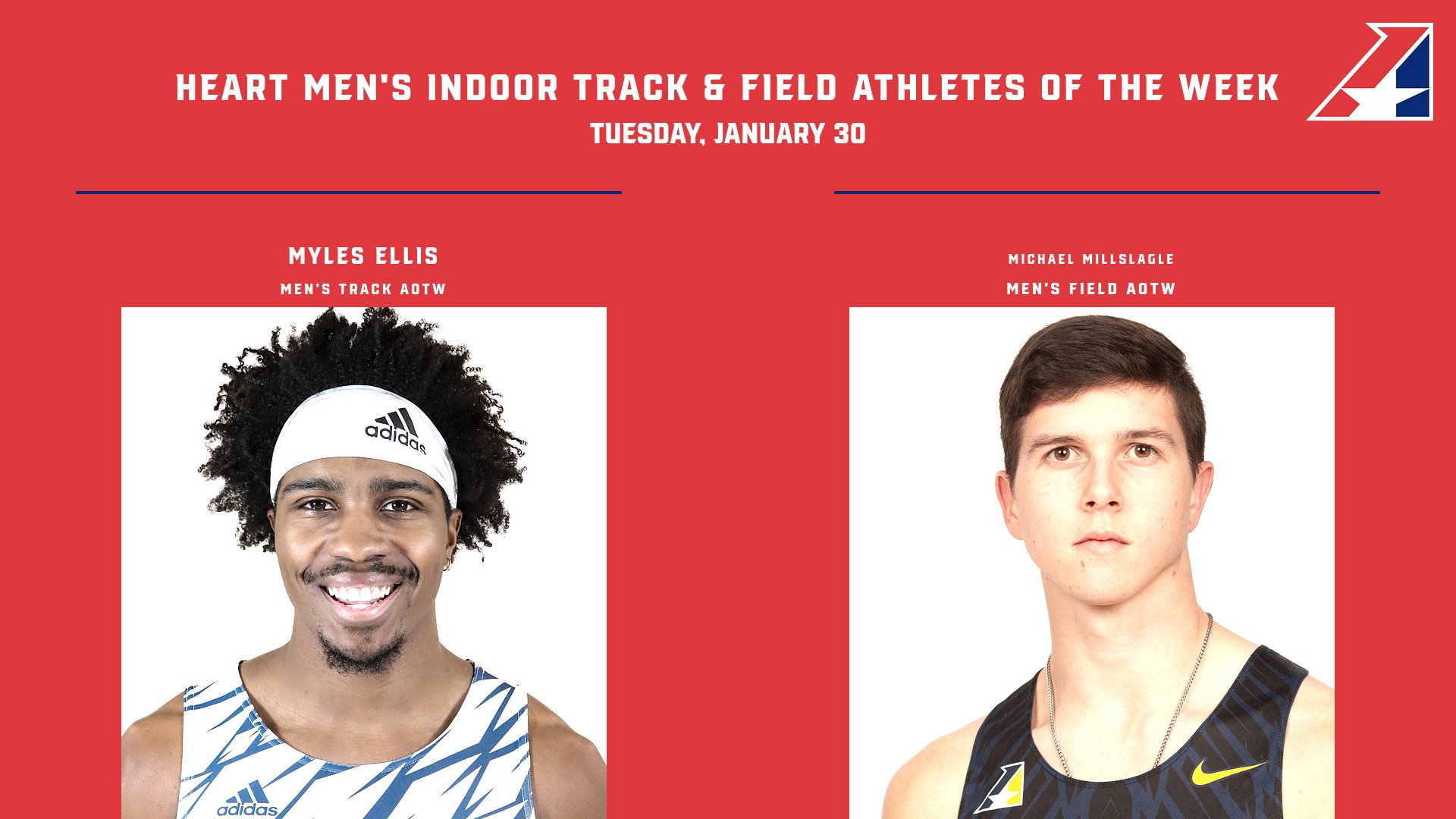 Heart Men’s Indoor Track & Field Athletes of the Week – January 30