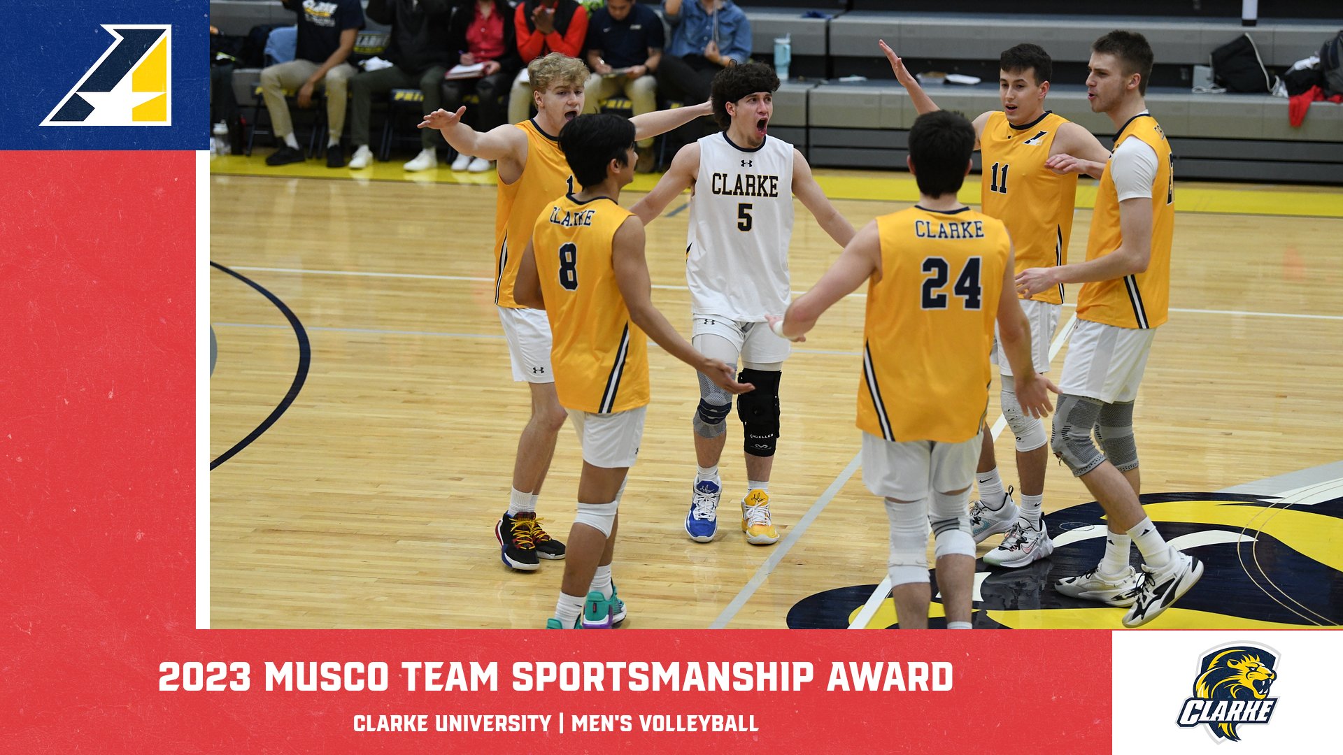 Clarke University Men’s Volleyball Earns 2023 Musco Team Sportsmanship Award