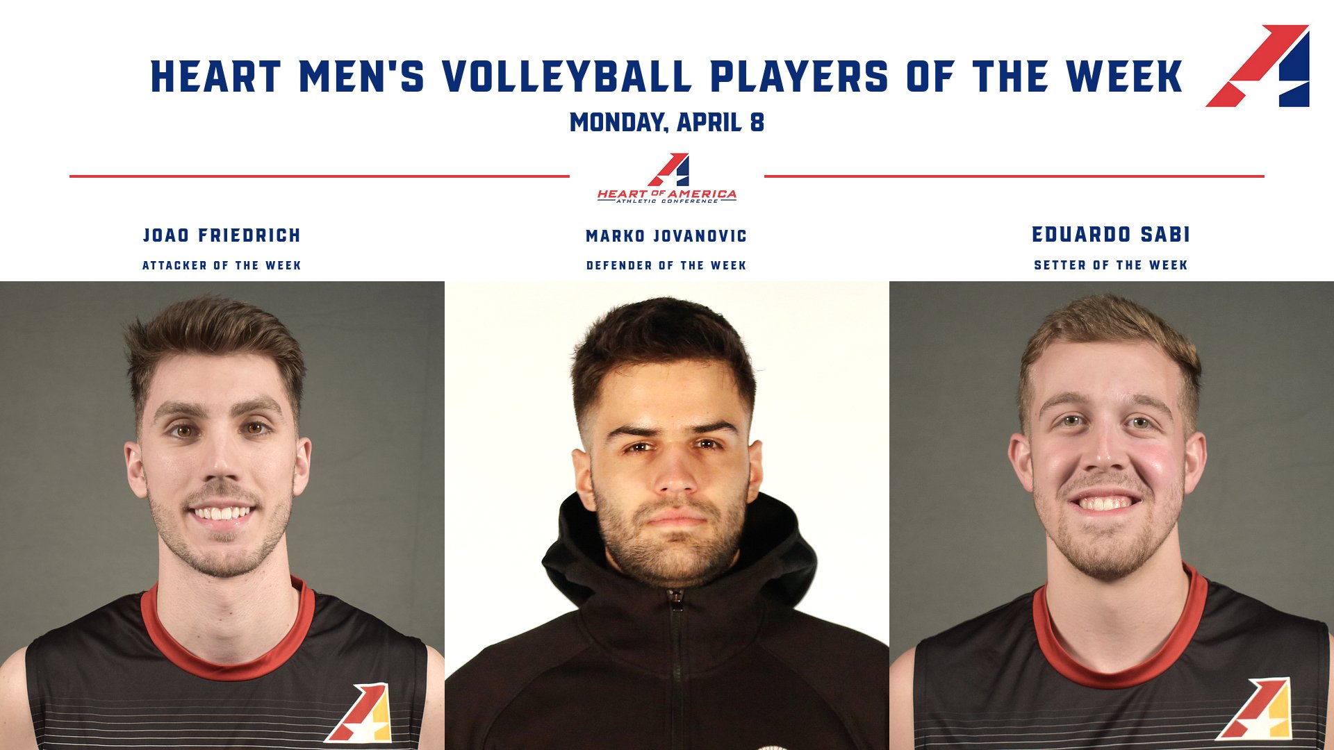 Final Heart Men’s Volleyball Players of the Week of 2024 Announced