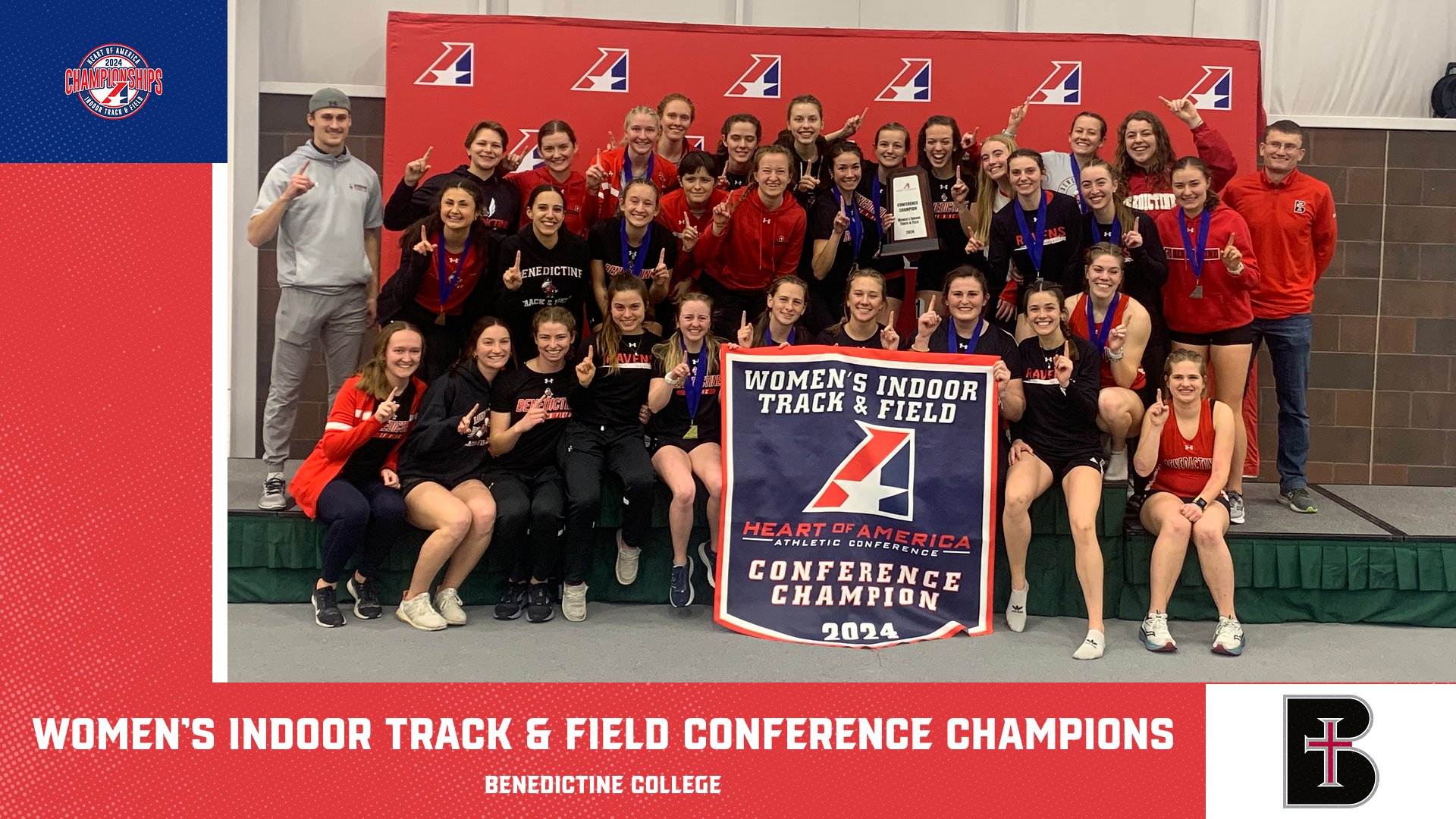 Benedictine College Secures 2024 Heart Women&rsquo;s Indoor Track &amp; Field Conference Championship
