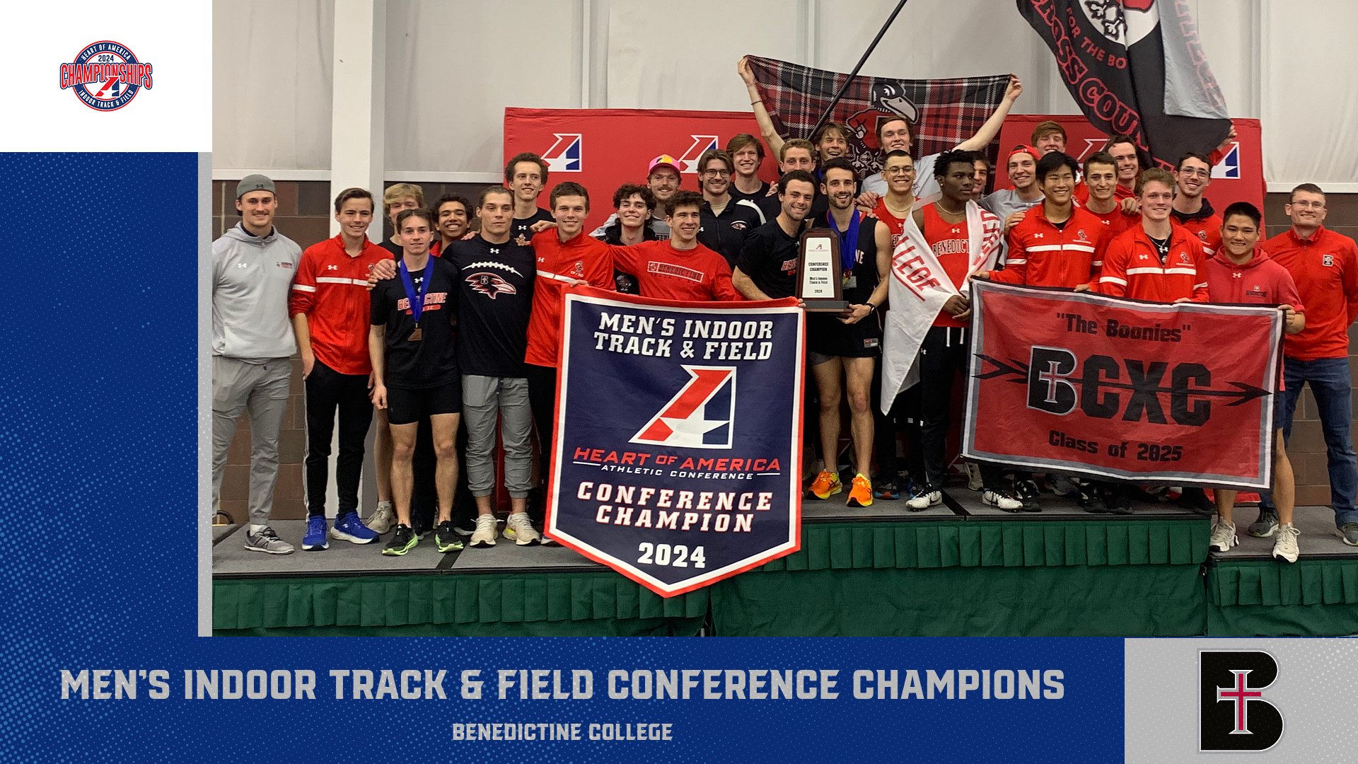 Benedictine College Wins First-Ever Heart Men’s Indoor Track & Field Conference Championship