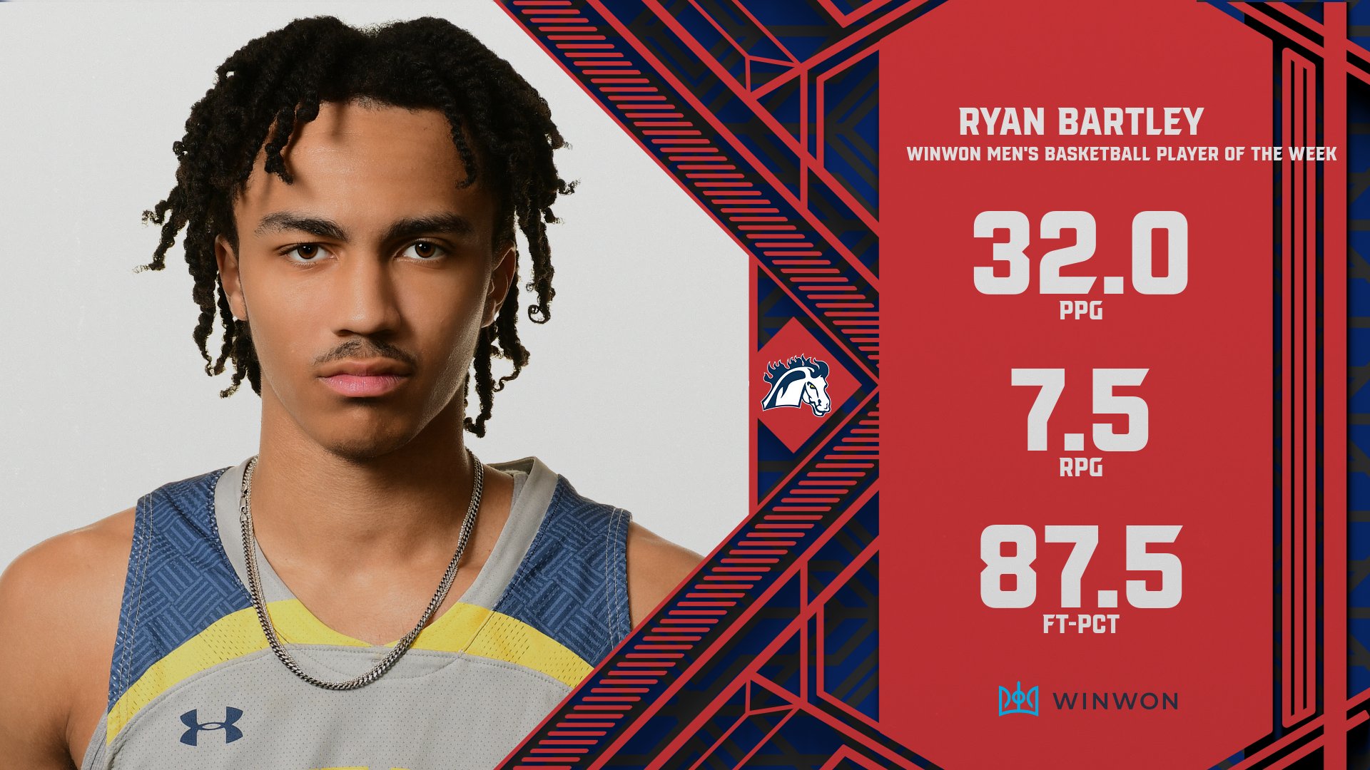 Ryan Bartley of Mount Mercy Captures Third WinWon Men&rsquo;s Basketball Player of the Week of 2023