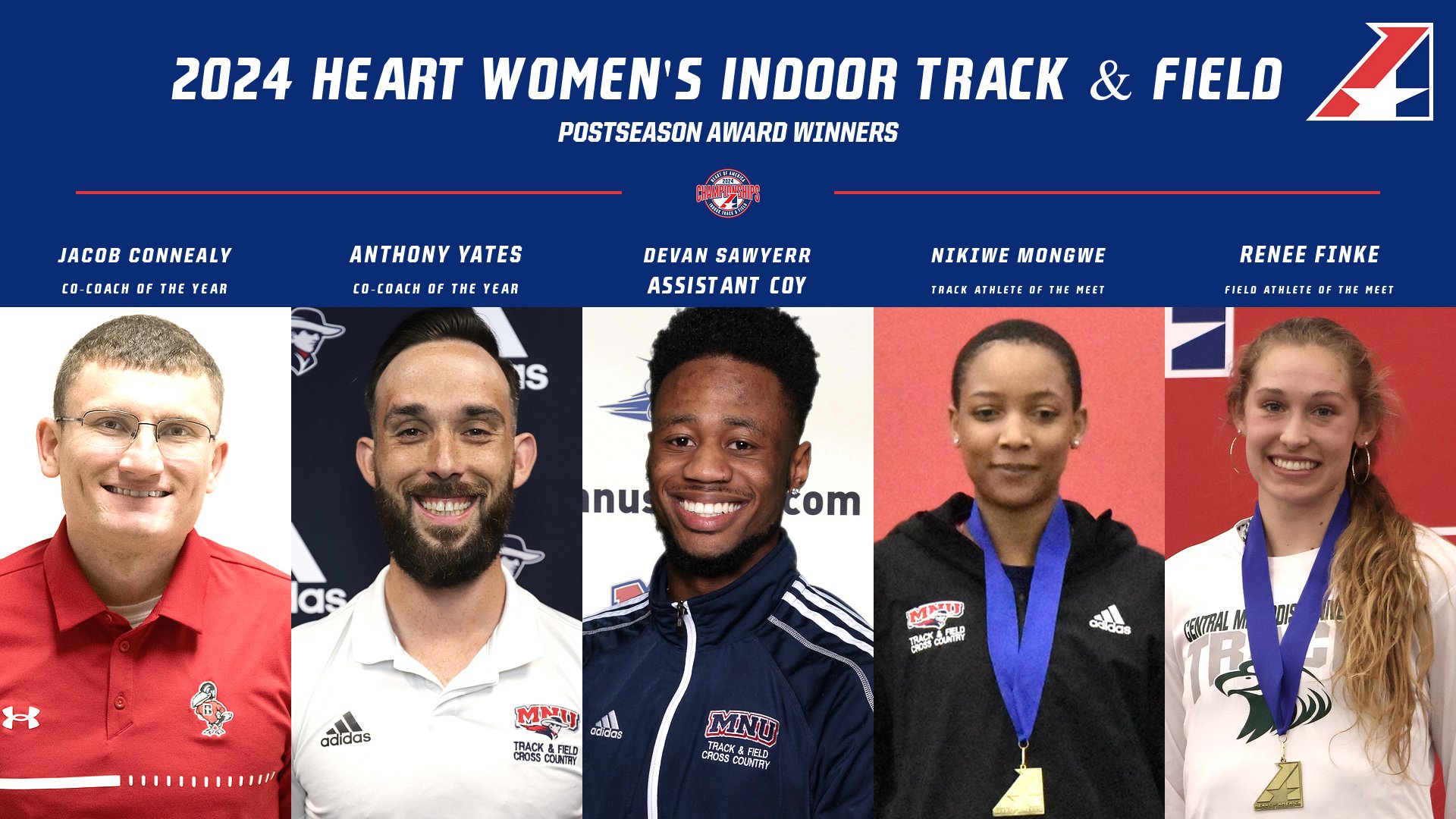 2024 Heart Women's Indoor Track & Field Postseason Award Winners Announced