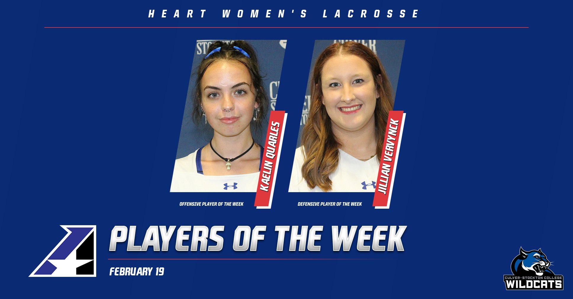 Culver-Stockton College Sweeps Heart Women’s Lacrosse Player of the Week Awards