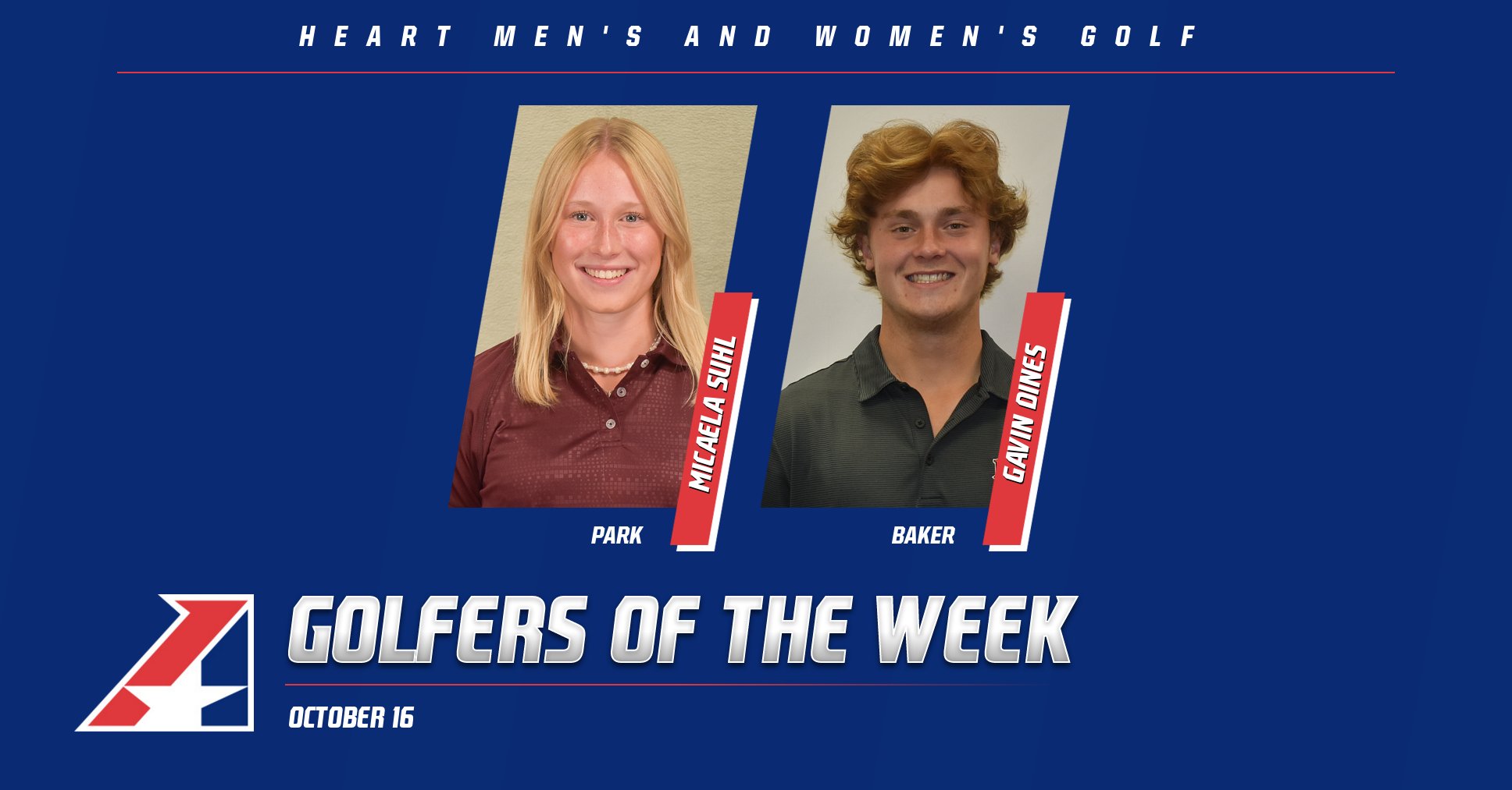 Baker&rsquo;s Dines, Park&rsquo;s Suhl Selected Heart Golfers of the Week