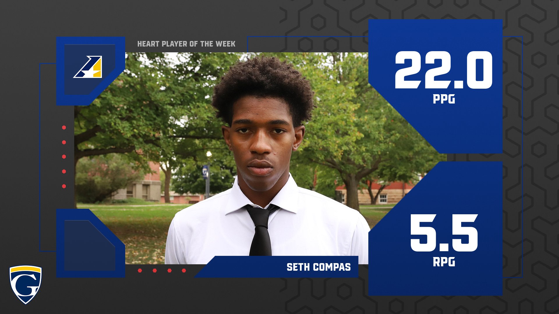 Seth Compas Captures Second Heart Men’s Basketball Player of the Week