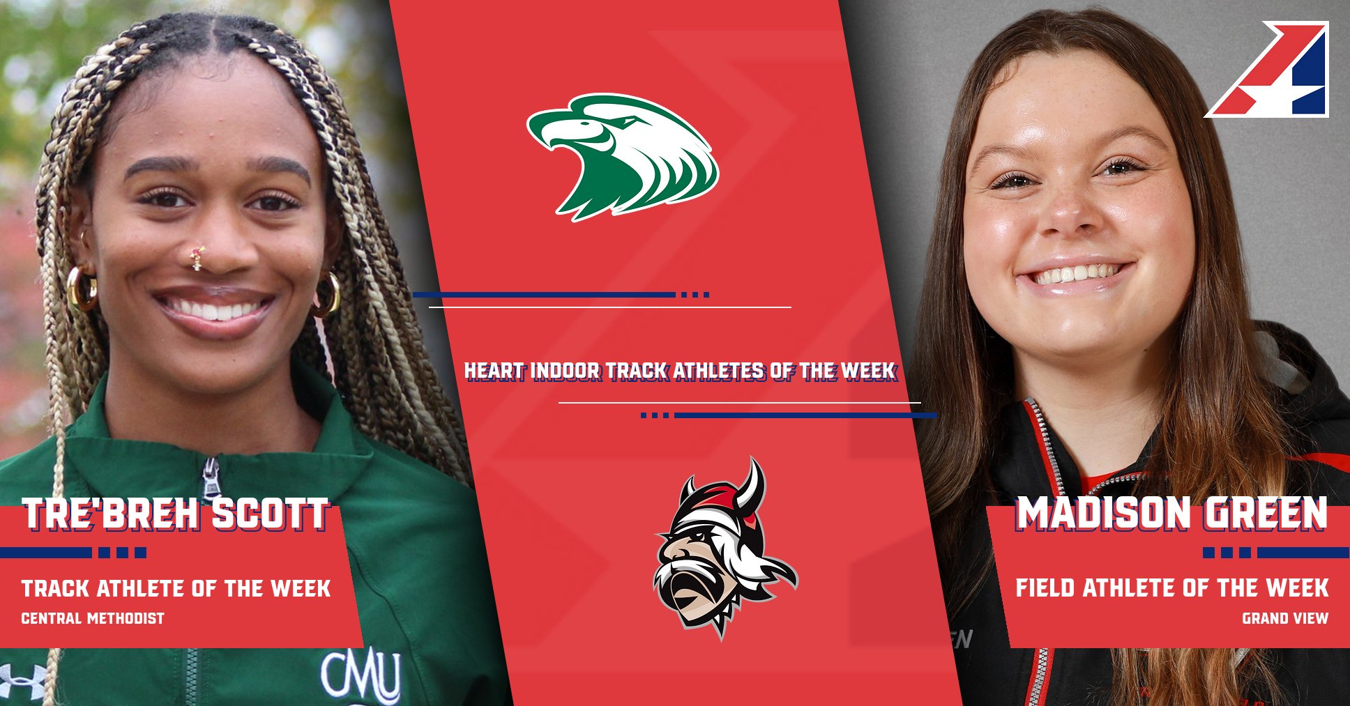Heart Announces Women’s Indoor Track & Field Athletes of the Week - Jan. 23