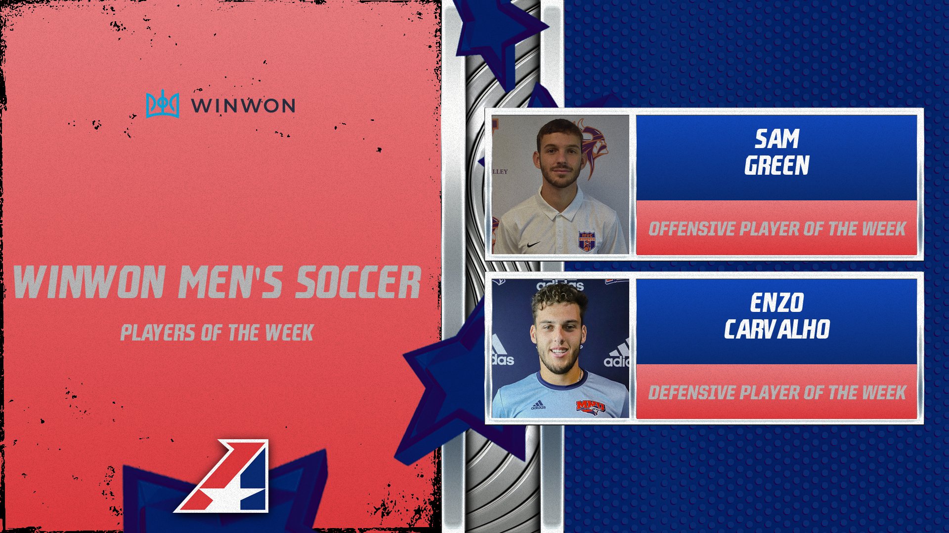 Green, Carvalho Earn Final WinWon Men’s Soccer Player of the Week Awards of 2023