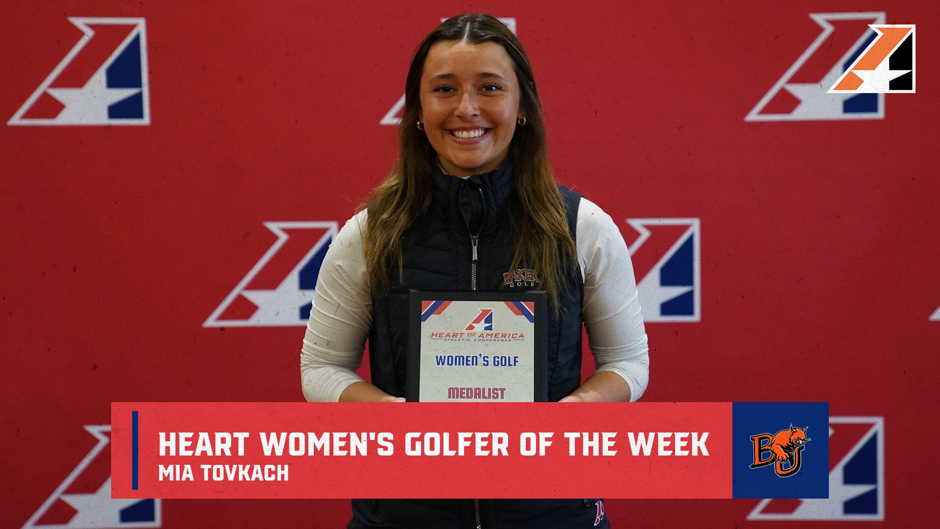 Baker’s Mia Tovkach Earns Final Heart Women’s Golfer of the Week award of 2023
