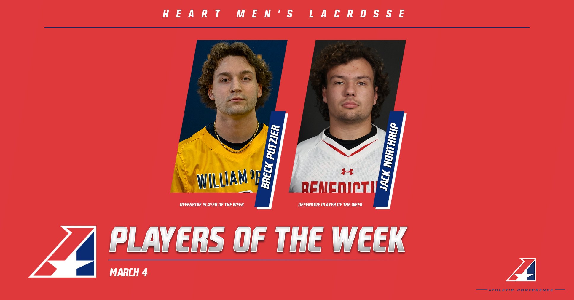 Heart Men’s Lacrosse Weekly Awards Announced – March 4