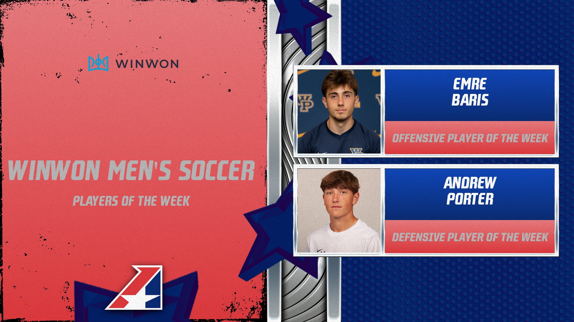 Emre Baris of WPU, Andrew Porter of Graceland Selected WinWon Men’s Soccer Players of the Week