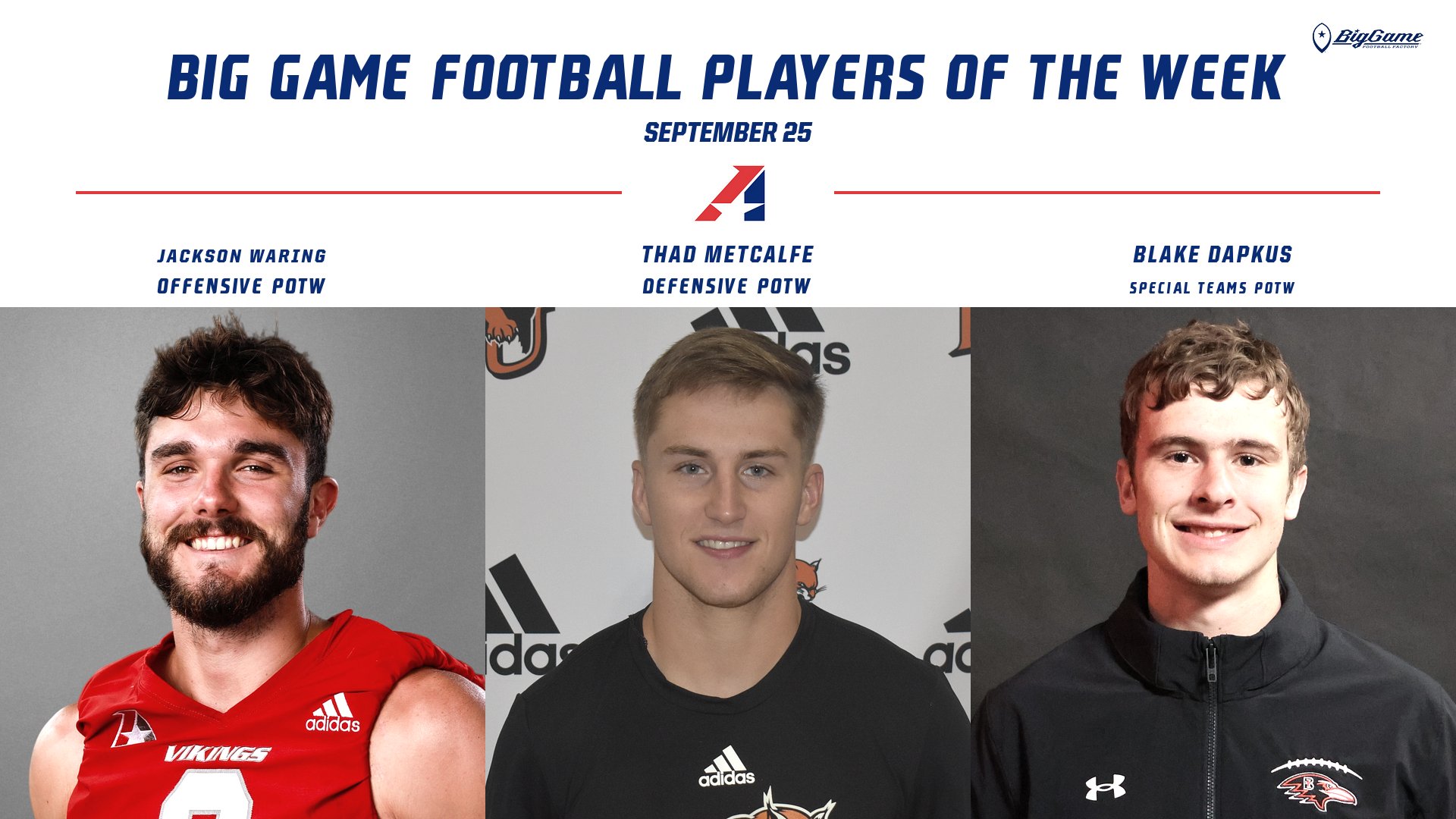 Heart Unveils Big Game Football Players of the Week - September 25