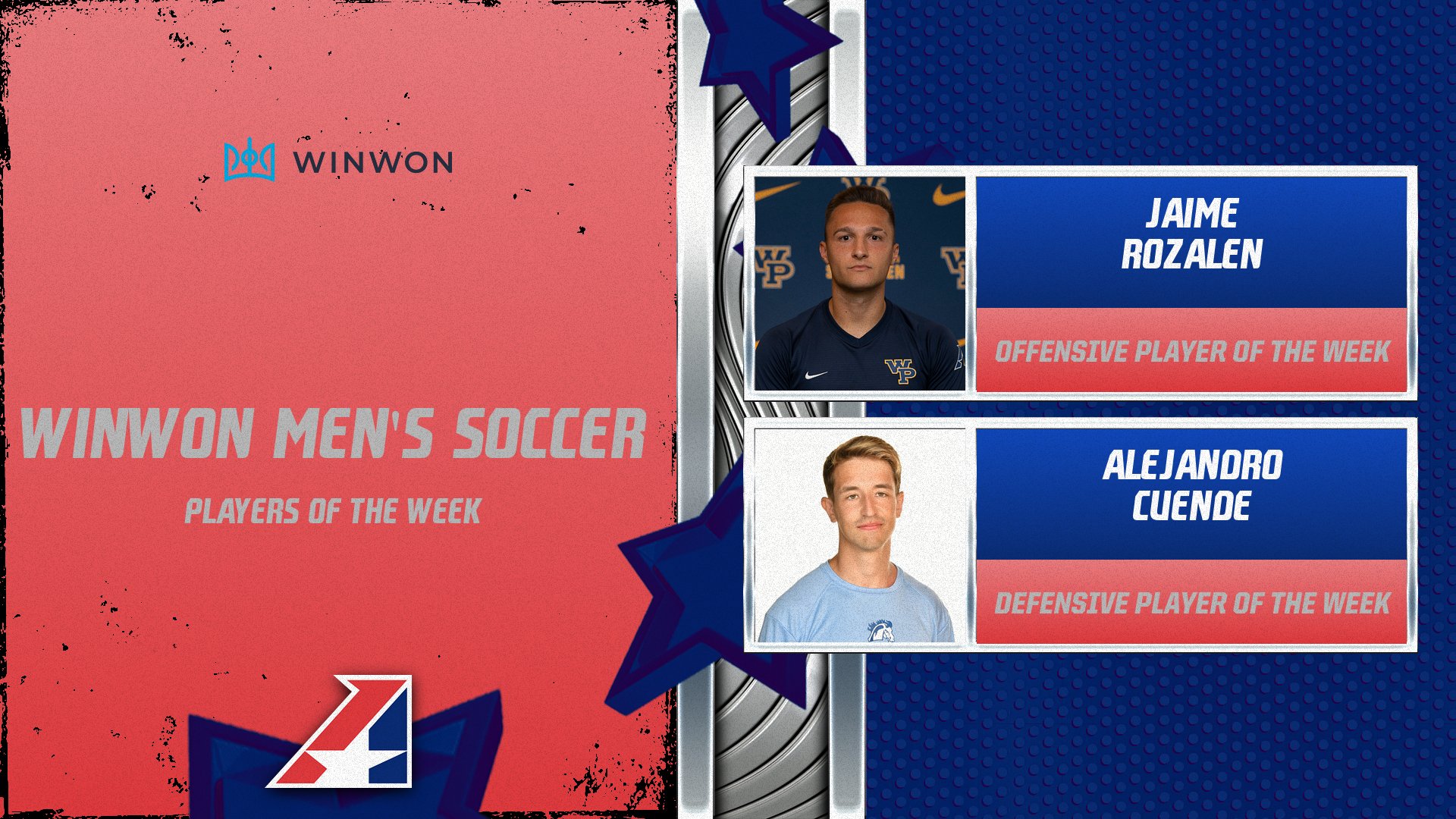 Rozalen, Cuende Selected WinWon Men’s Soccer Players of the Week