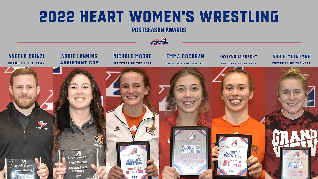 2022 Heart Women’s Wrestling All-Conference and Major Award Winners Announced
