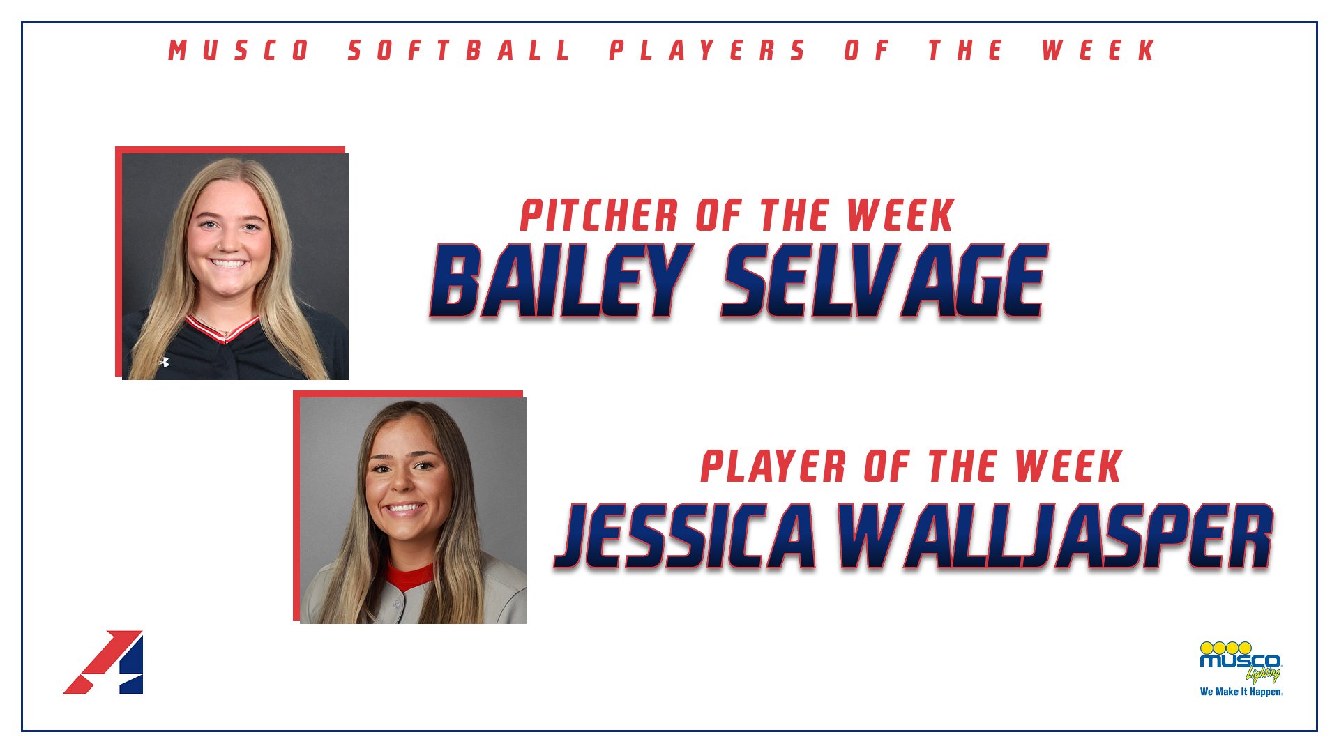 Heart Announces Musco Softball Player of the Week Awards
