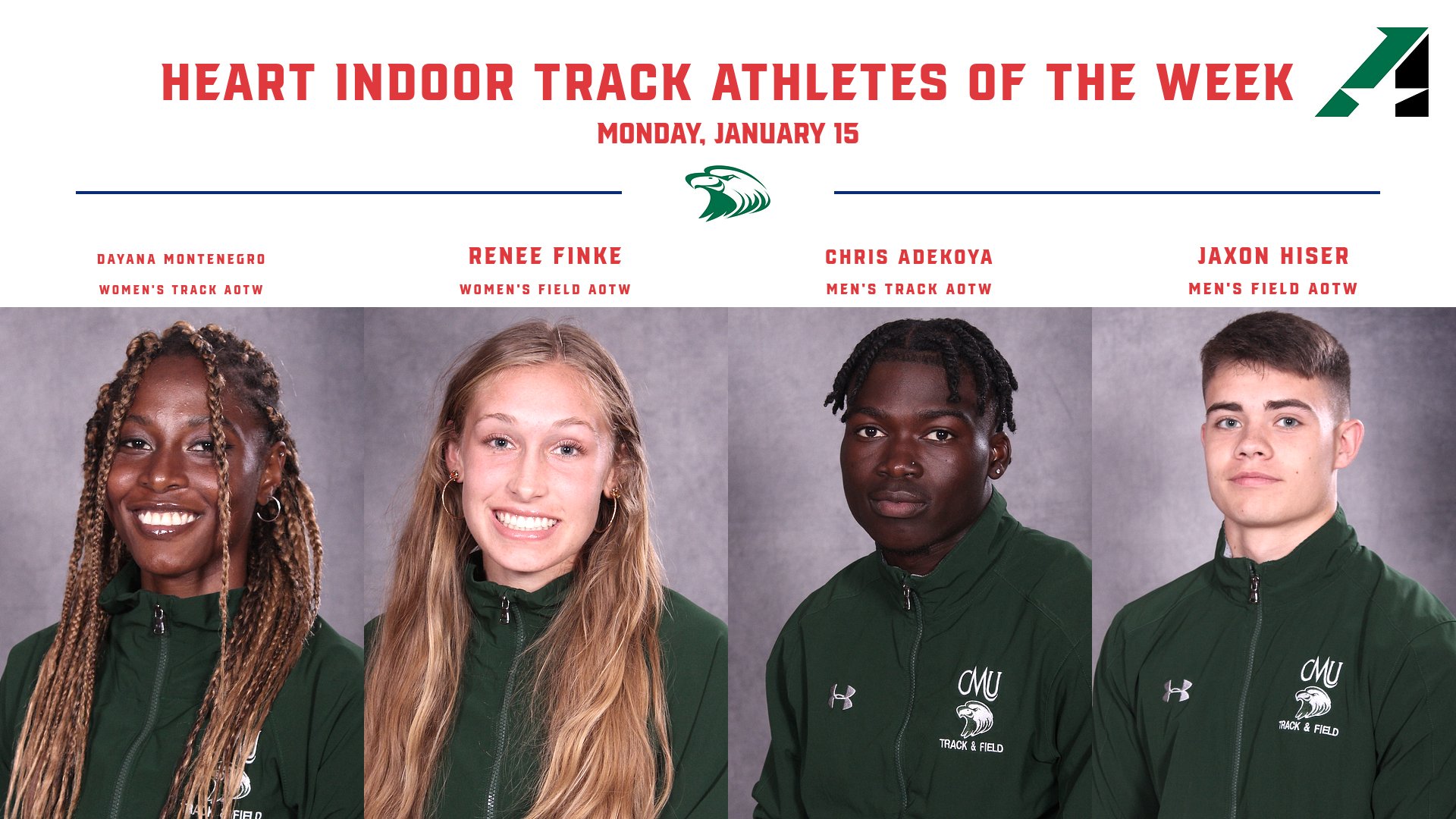 Central Methodist Sweeps First Heart Indoor Track & Field Athlete of the Week Honors of 2024