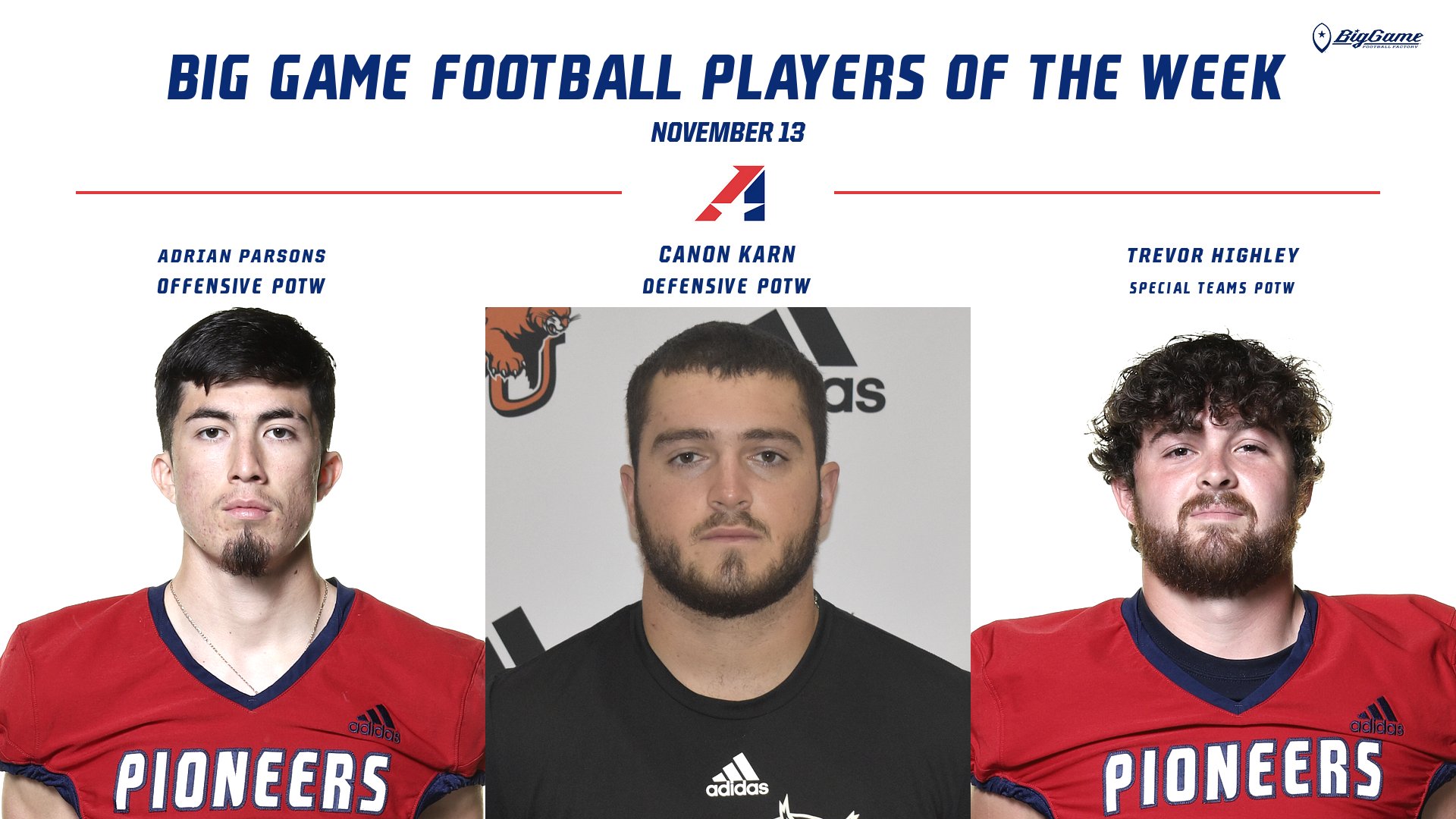 Final Big Game Football Player of the Week Awards of 2023 Announced