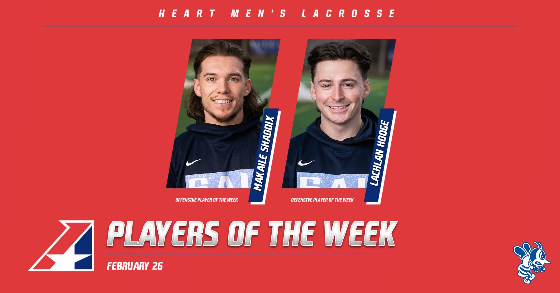 No. 10 . Ambrose Sweeps Heart Men&rsquo;s Lacrosse Weekly Awards